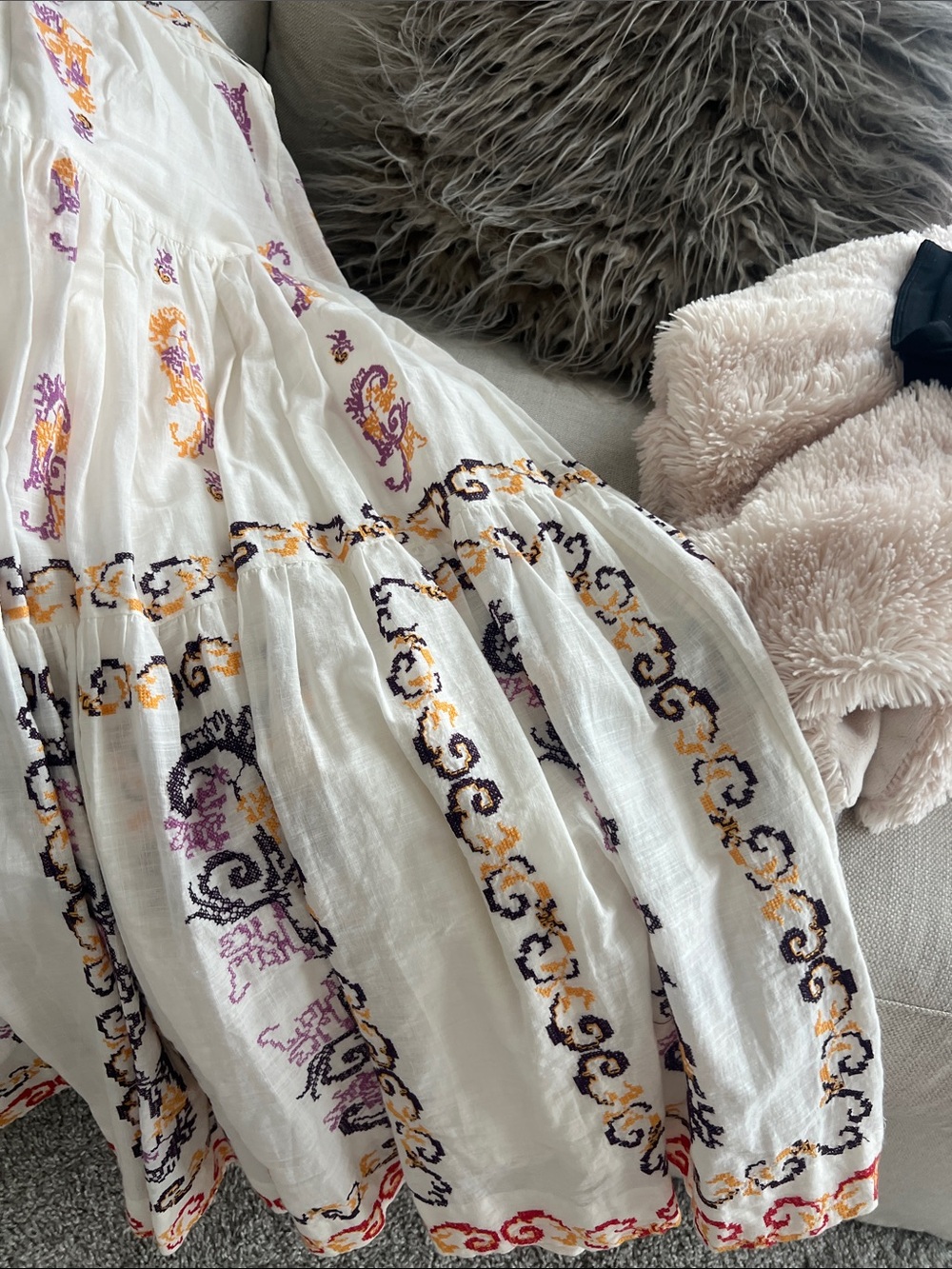 By Anthropologie Medallion embroided Halter Maxi Dress - Picture 7 of 16